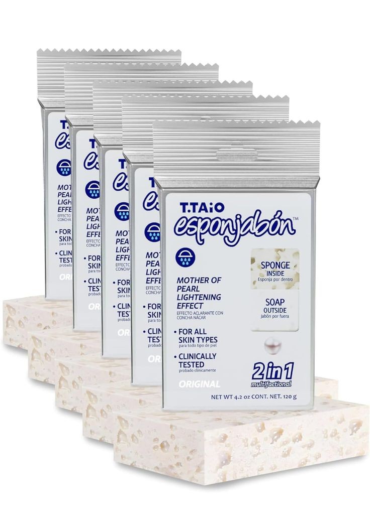 Esponjabon en barra y esponja concha de nacar